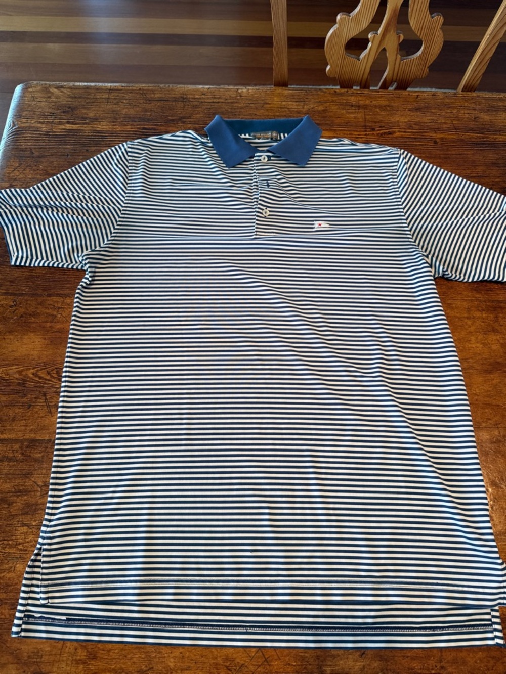 Peter Millar Summer Comfort Navy and White Striped Polo